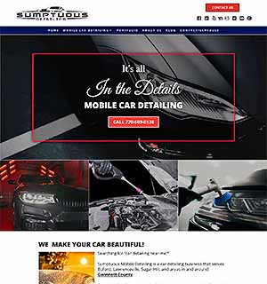 image of home page for a car detailing company